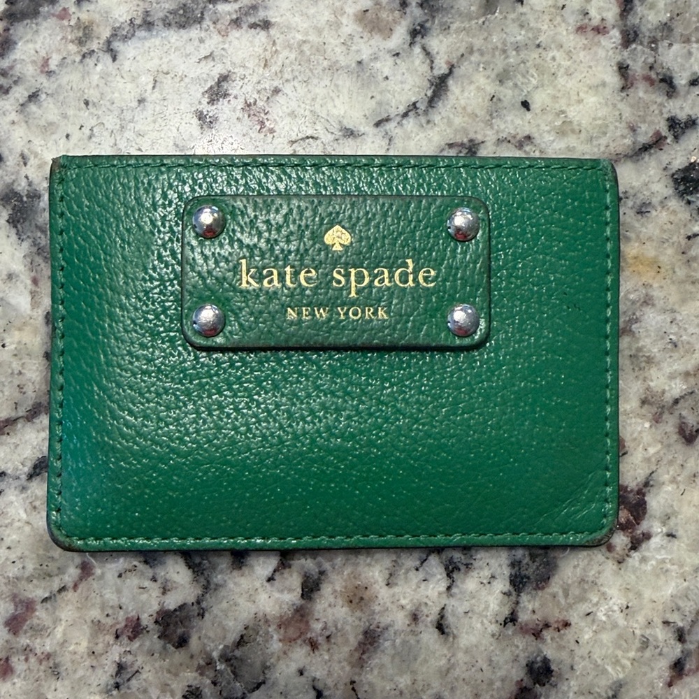 Kate Spade Emerald Green Leather Card Case